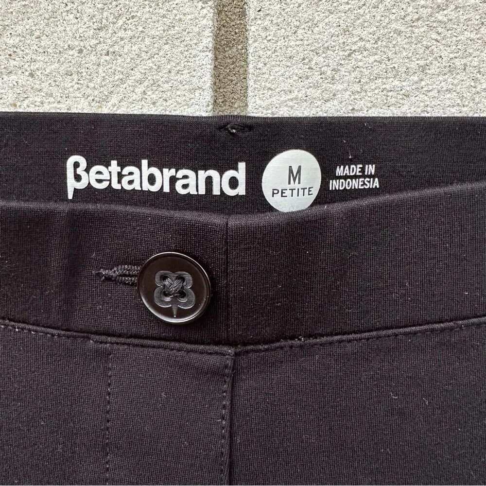 Betabrand Bootcut Dress Pant Yoga Pants Black Petite Ponte Stretch Office M - Picture 3 of 8